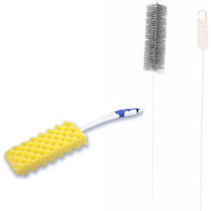 Radiatorborstel set - 2-delig - flexibel - 90 cm - schuimspons - 46 cm