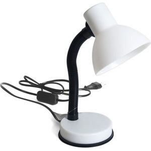 Witte leeslamp/bureaulamp 16 x 12 x 30 cm - Buigbare leeslampen/burolampen/tafellampen