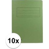 10x dossiermappen 24 x 35 cm groen