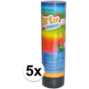 5x Party popper confetti - 15 cm - confetti shooter