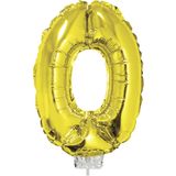 50 jaar leeftijd feestartikelen/versiering cijfers ballonnen op stokje van 41 cm - Combi van cijfer 50 in het goud