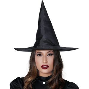 Heksenhoed zwart voor dames - Halloween/horror/carnaval heksen verkleed hoeden