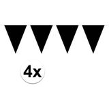4x Vlaggenlijnen XL zwart 10 meter