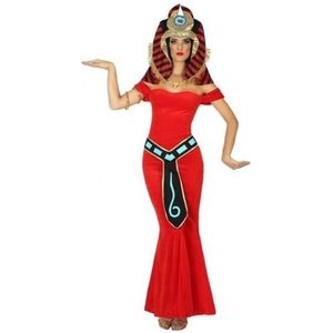 Egyptische farao/godin verkleed kostuum/set rood dames- carnavalskleding - voordelig geprijsd