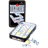 Domino spel dubbel 6/double 6 in blik en 140x gekleurde stenen - Dominostenen - Domino spellen - Familie spellen