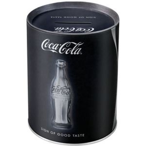 Coca Cola spaarpot zwart 10 x 13 cm - spaarpotten