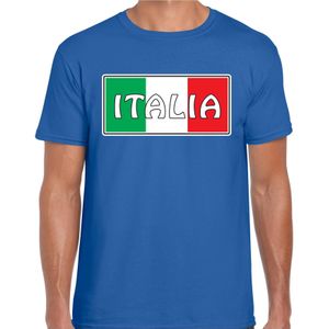 Italie / Italia landen t-shirt blauw heren - Italie landen shirt / kleding - EK / WK / Olympische spelen outfit
