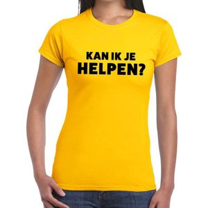 Kan ik je helpen beurs/evenementen t-shirt geel dames - verkoop/horeca shirt