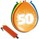 Folat - Verjaardag ballonnen pakket 50 jaar - 32x stuks met ballonpomp