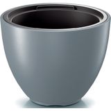 Prosperplast Plantenpot/bloempot Sevilla - 2x - buiten/binnen - kunststof - lichtgrijs - D30 x H23 cm - met binnenpot