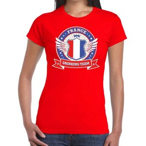 Rood France drinking team t-shirt / t-shirt rood dames -  Frankrijk kleding