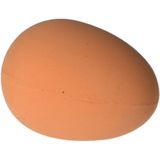 Stuiterend fop ei - 5x - rubber - bruin - 5 cm - stuiterbal fop eieren