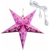 Kerstversiering roze kerststerren 60 cm inclusief lichtkabel - Verlichte kerststerren - Kerstdecoratie