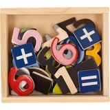 Magnetische houten cijfers/nummers gekleurd 40 stuks - Koelkast speelgoed magneten cijfers - Leren rekenen en tellen