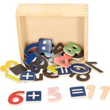 Magnetische houten cijfers/nummers gekleurd 40 stuks - Koelkast speelgoed magneten cijfers - Leren rekenen en tellen
