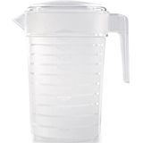PlasticForte Waterkan/schenkkan - met deksel - 1 liter - kunststof - Limonadekan