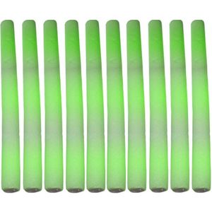 10x Partystaaf met groen LED licht 48 cm - Festival St. Patricksday musthaves lichtstaven/partystaven groen