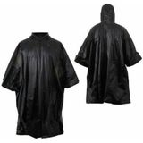 2x stuks duurzame regenponcho zwart voor volwassenen