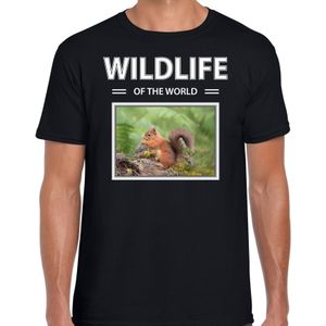 Dieren foto t-shirt Eekhoorn - zwart - heren - wildlife of the world - cadeau shirt Eekhoorns liefhebber