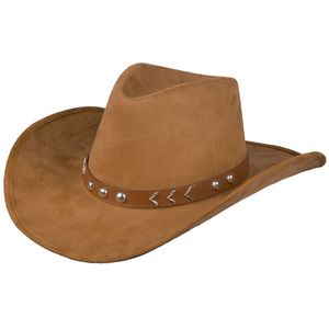 Boland Carnaval verkleed Cowboy hoed Paco - bruin - voor volwassenen - Western/explorer thema