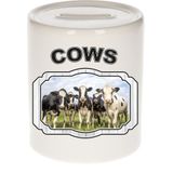 Dieren liefhebber koe spaarpot  9 cm jongens en meisjes - keramiek - Cadeau spaarpotten Nederlandse koeien liefhebber