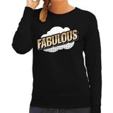 Foute Fabulous sweater in 3D effect zwart voor dames - foute fun tekst trui / outfit - popart