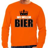 Grote maten Koningsdag sweater Wij Willem bier - oranje - heren - koningsdag outfit / truien