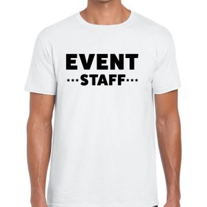 Event staff tekst t-shirt wit heren - evenementen crew / personeel shirt