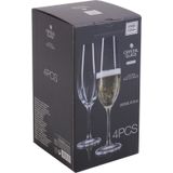 Atmosfera Champagneglazen - hoog model - 16x - transparant - glas - 260 ml - proseccoglazen