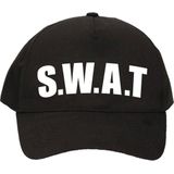 2x stuks verkleed SWAT politie pet / baseball cap zwart voor dames en heren - verkleedhoofddeksel / carnaval