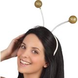 Atosa Verkleed diadeem discoballen/Aliens sprieten - goud - meisjes/dames