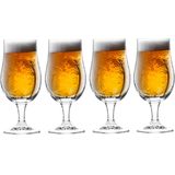 8x Bierglazen op voet 370 ml - speciaalbier glazen 18 cm hoog
