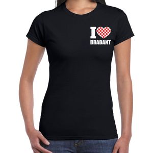 I love Brabant t-shirt zwart op borst voor dames - Brabant provincie shirt - supporter kleding