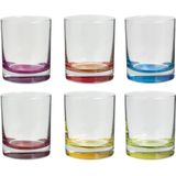 Set van 12x stuks tumbler glazen Colori 300 ml van glas - Drinkglazen - Waterglazen