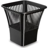 Plasticforte Afvalbak/vuilnisbak/kantoor prullenbak - plastic - zwart - 30 cm