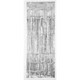 Folie deurgordijn zilver 243 x 91 cm - Feestartikelen/versiering - Tinsel deur gordijn