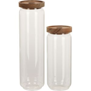 Excellent Houseware keuken voorraadpotten 6x stuks in 1500 en 1000 ml