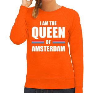 Koningsdag sweater I am the Queen of Amsterdam - dames - Kingsday Amsterdam outfit / kleding / trui