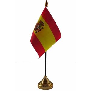 Spanje tafelvlaggetje 10 x 15 cm met standaard