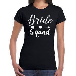 Bellatio Decorations Vrijgezellenfeest T-shirt voor dames - Bride Squad - zwart - trouwen/bruiloft