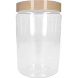 PlasticForte Voorraadpot/bewaarpot - 10x - 450 ml - kunststof - beige - B7 x H13 cm