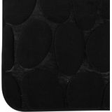 MSV Badkamerkleedje/badmat tapijt - kiezel motief - vloermat - zwart - 50 x 80 cm - laagpolig