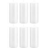 6x Witte cilinderkaarsen/stompkaarsen 8 x 20 cm 119 branduren - Geurloze kaarsen - Woondecoraties