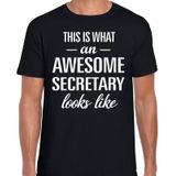Awesome Secretary - geweldige sectretarieel medewerkercadeau t-shirt zwart heren - beroepen shirts / verjaardag cadeau