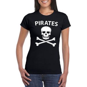 Piraten verkleed shirt zwart dames - Piraten kostuum - Verkleedkleding