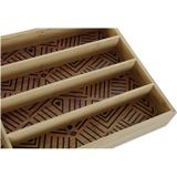 Bamboe houten bestekbak/lade met patroon in de vakken 35.5 x 25.5 x 5 cm - bestekbakken/lades