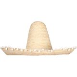 Guirca Mexicaanse Sombrero hoed heren - carnaval/verkleed accessoires - naturel - dia 50 cm