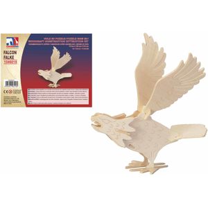 Houten dieren 3D puzzel valk vogel - Speelgoed bouwpakket 21,7 x 18,5 x 21,5 cm