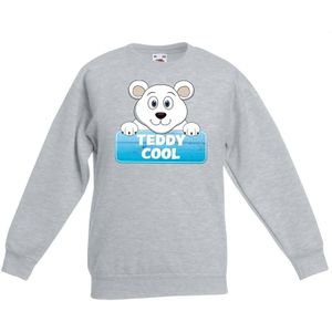 Teddy Cool de ijsbeer sweater grijs voor kinderen - unisex - ijsberen trui - kinderkleding / kleding