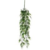 Set van 2x stuks Mica decorations Bamboe kunstplant/hangplant - groen hangend - 76 x 20 cm